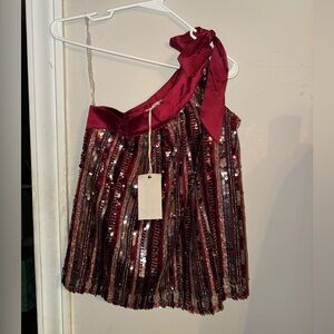 Savanna Jane Burgundy Sequin Top - New With Tags!